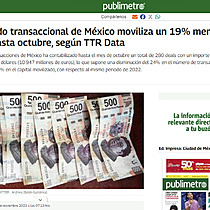 El mercado transaccional de México moviliza un 19% menos de capital hasta octubre, según TTR Data